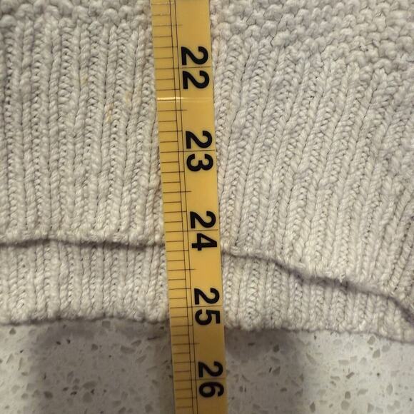Boathouse Row Oversized Cotton Textured Fisherman Knit Sweater Cream Women L - Picture 7 of 7